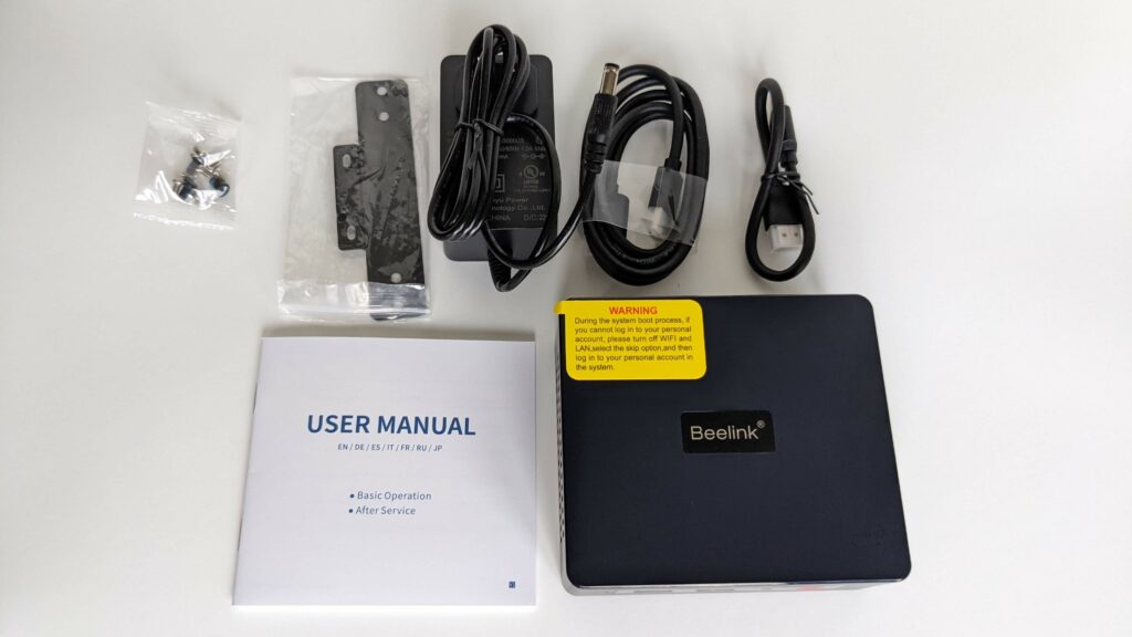 Beelink Mini S Package Contents Displayed