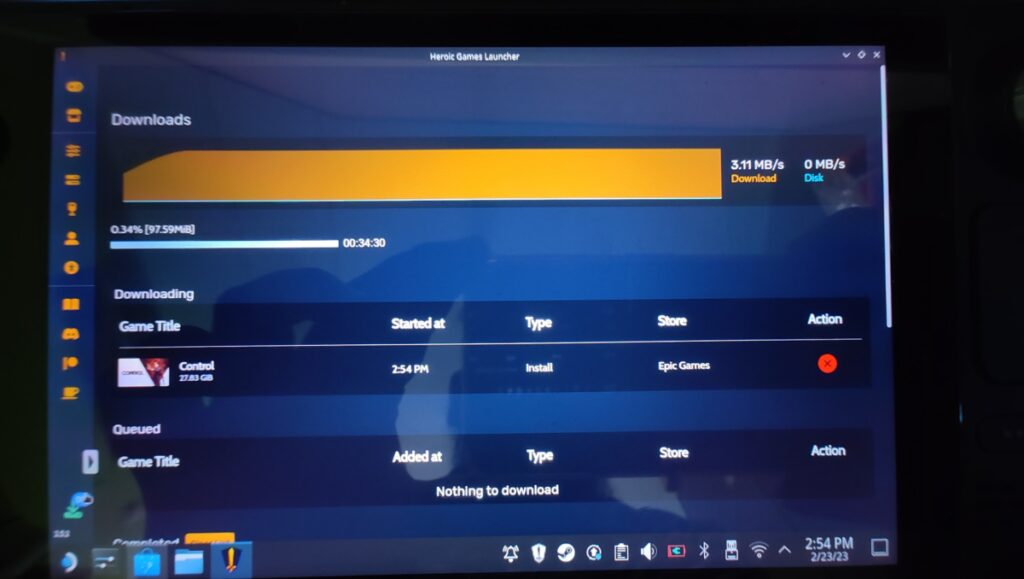 Heroic launcher download queue