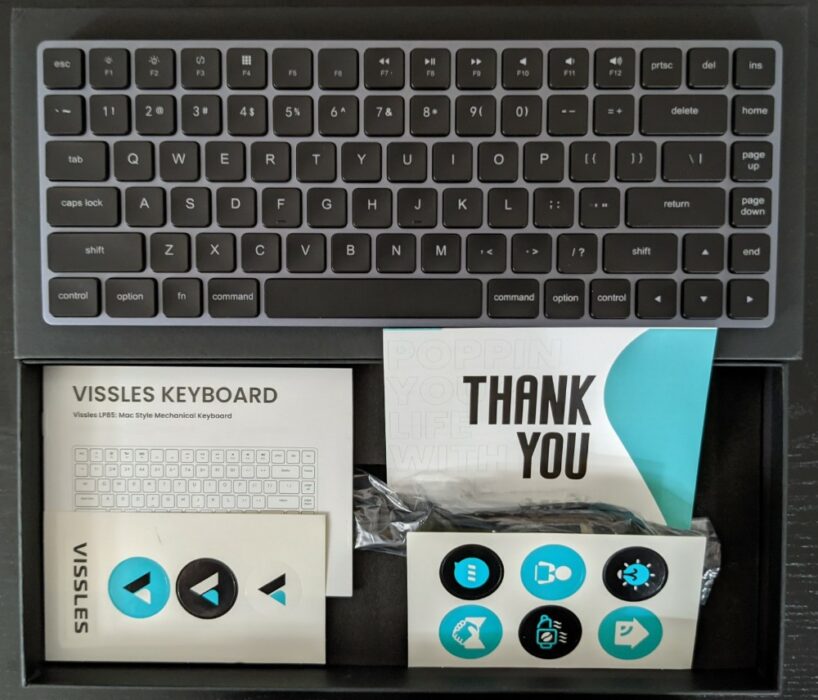 in content package Vissles LP85 keyboard