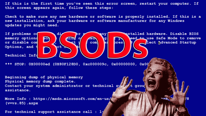 Blue Screen of Deaths BSOD Error Featured