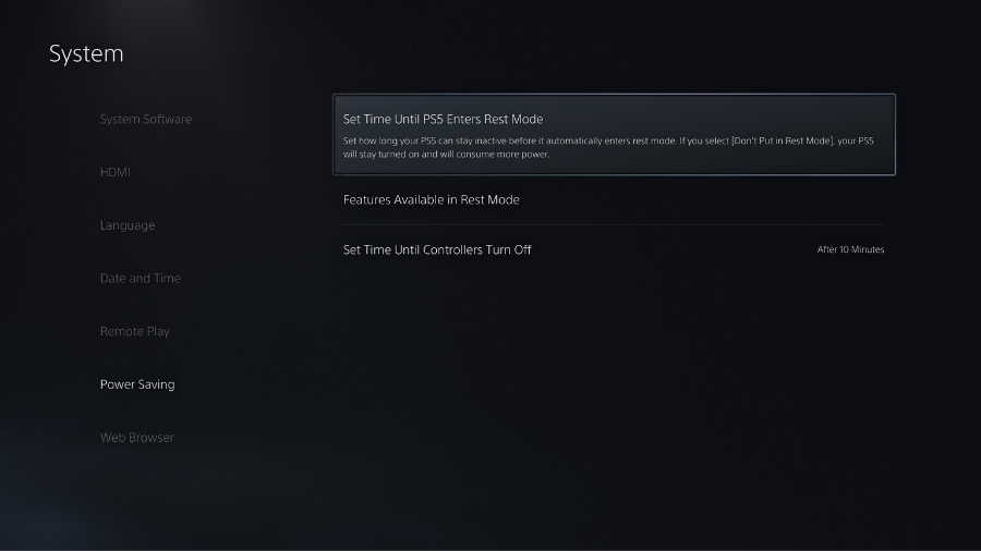 power saving playstation 5